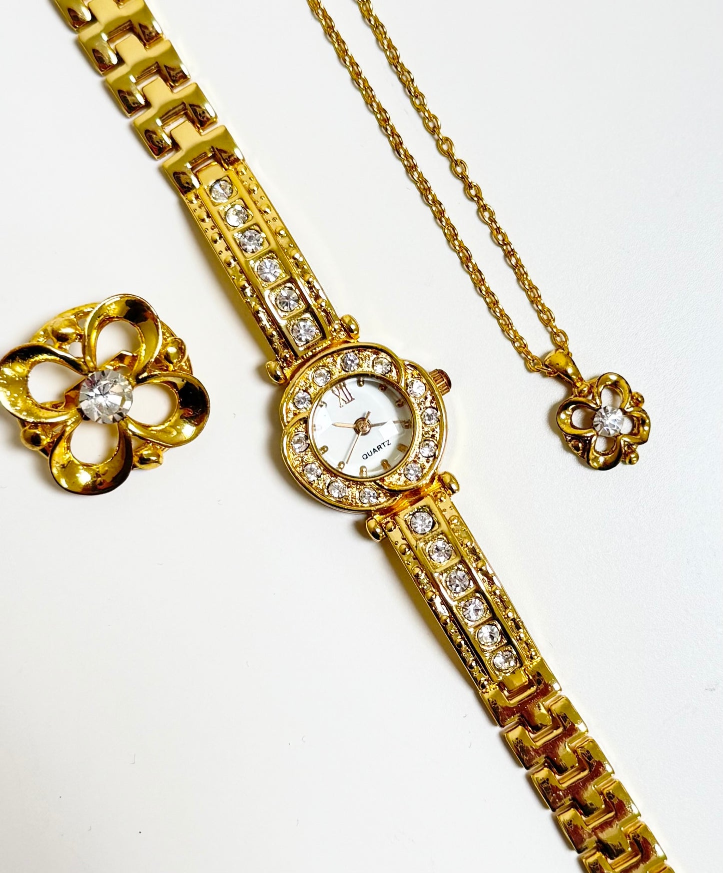 The Isabella Watch, Necklace & Brooch Set