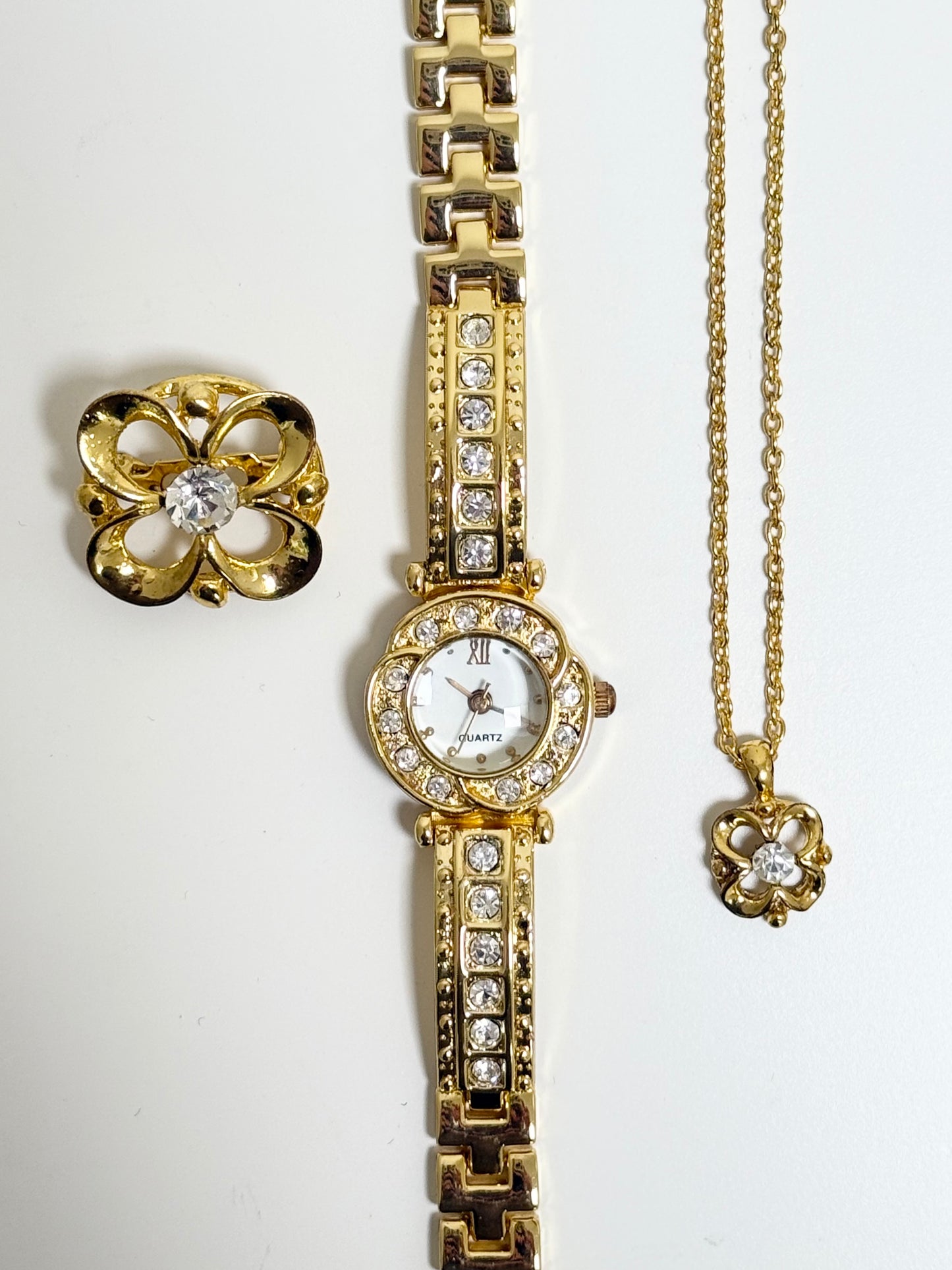 The Isabella Watch, Necklace & Brooch Set
