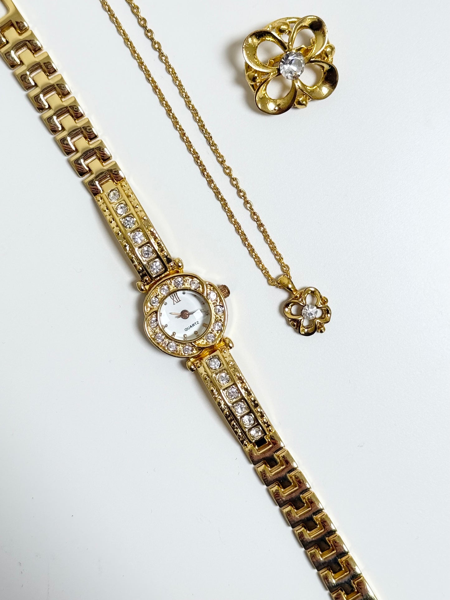 The Isabella Watch, Necklace & Brooch Set