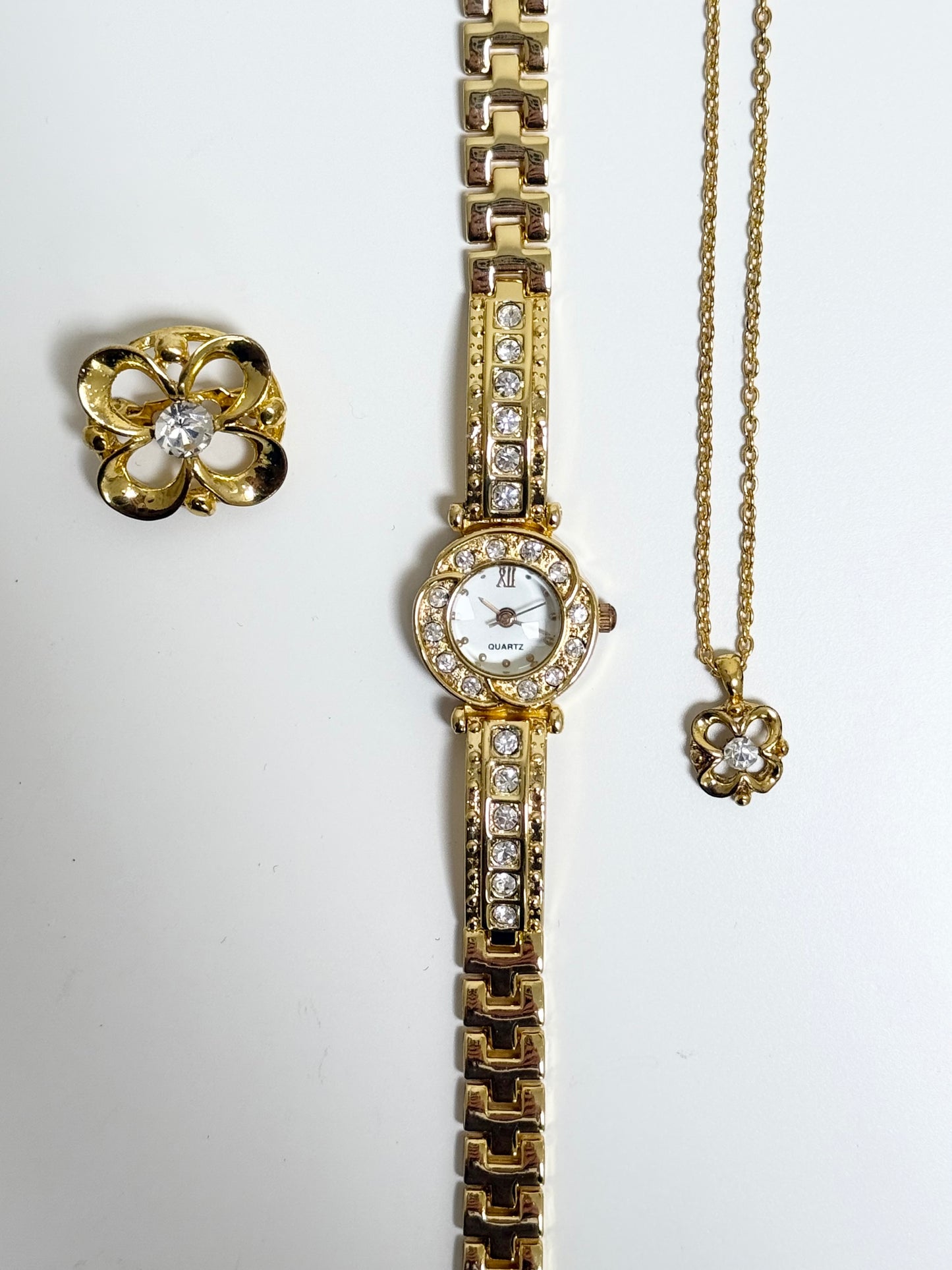 The Isabella Watch, Necklace & Brooch Set