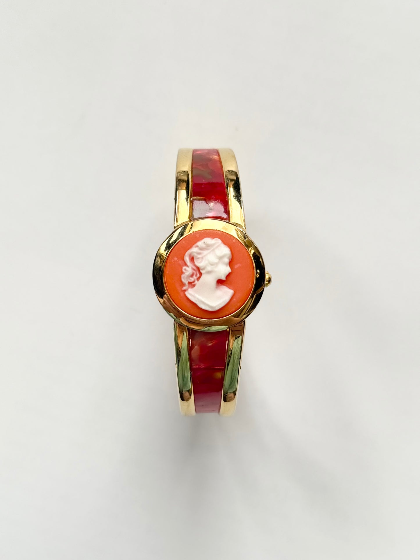 The Cameo Geneva Red Watch Bangle