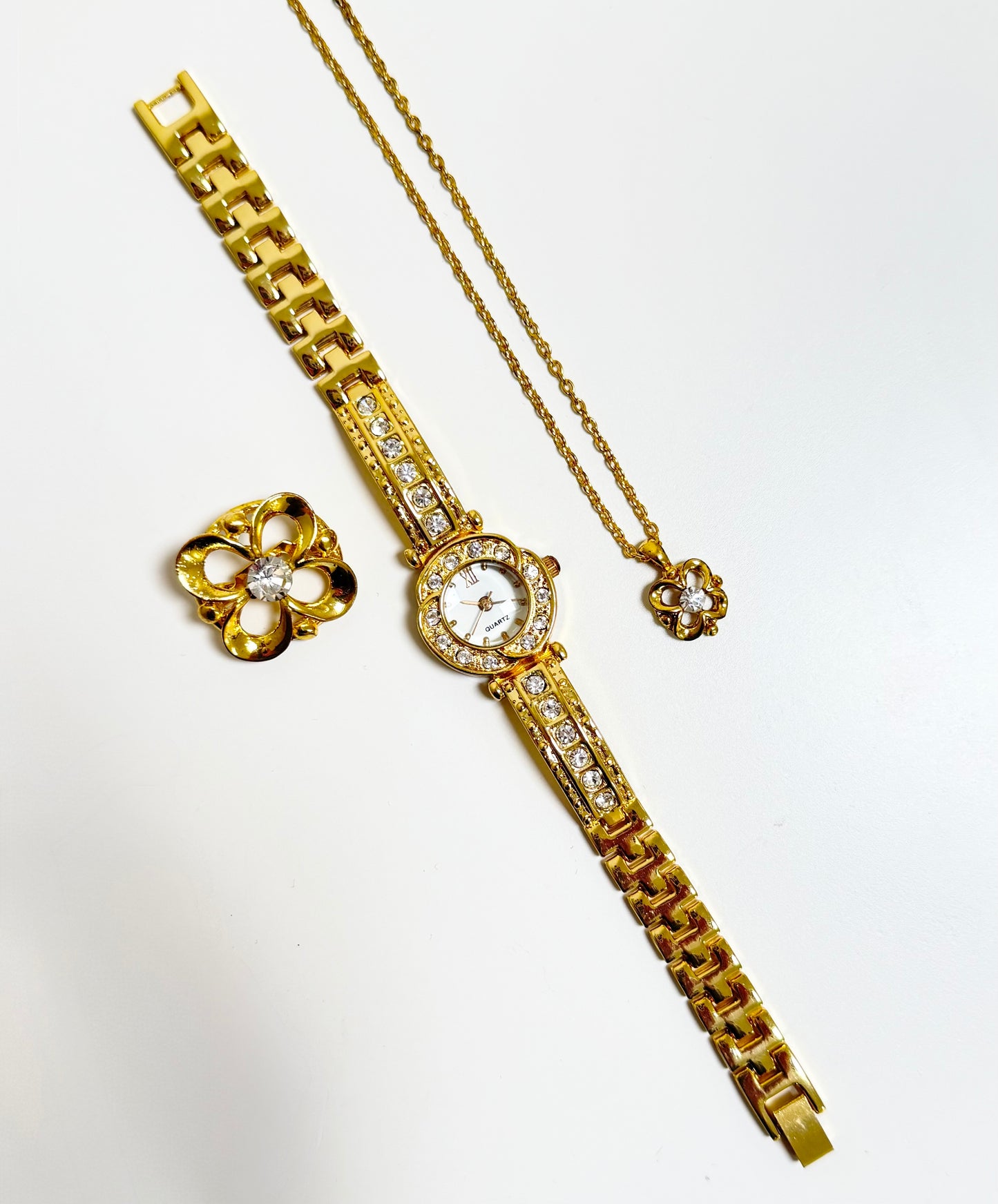 The Isabella Watch, Necklace & Brooch Set
