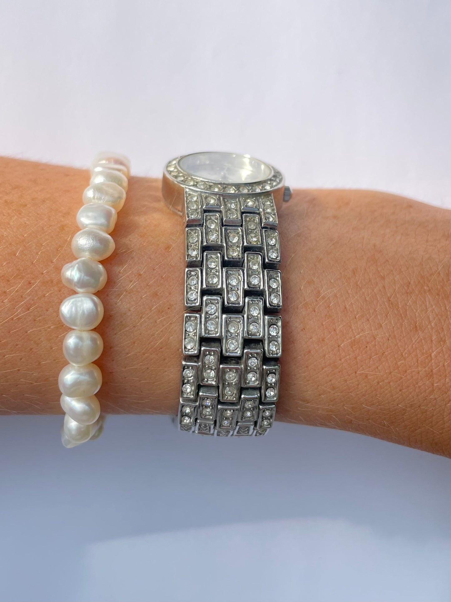 Diamanté Silver Faux Gucci Watch
