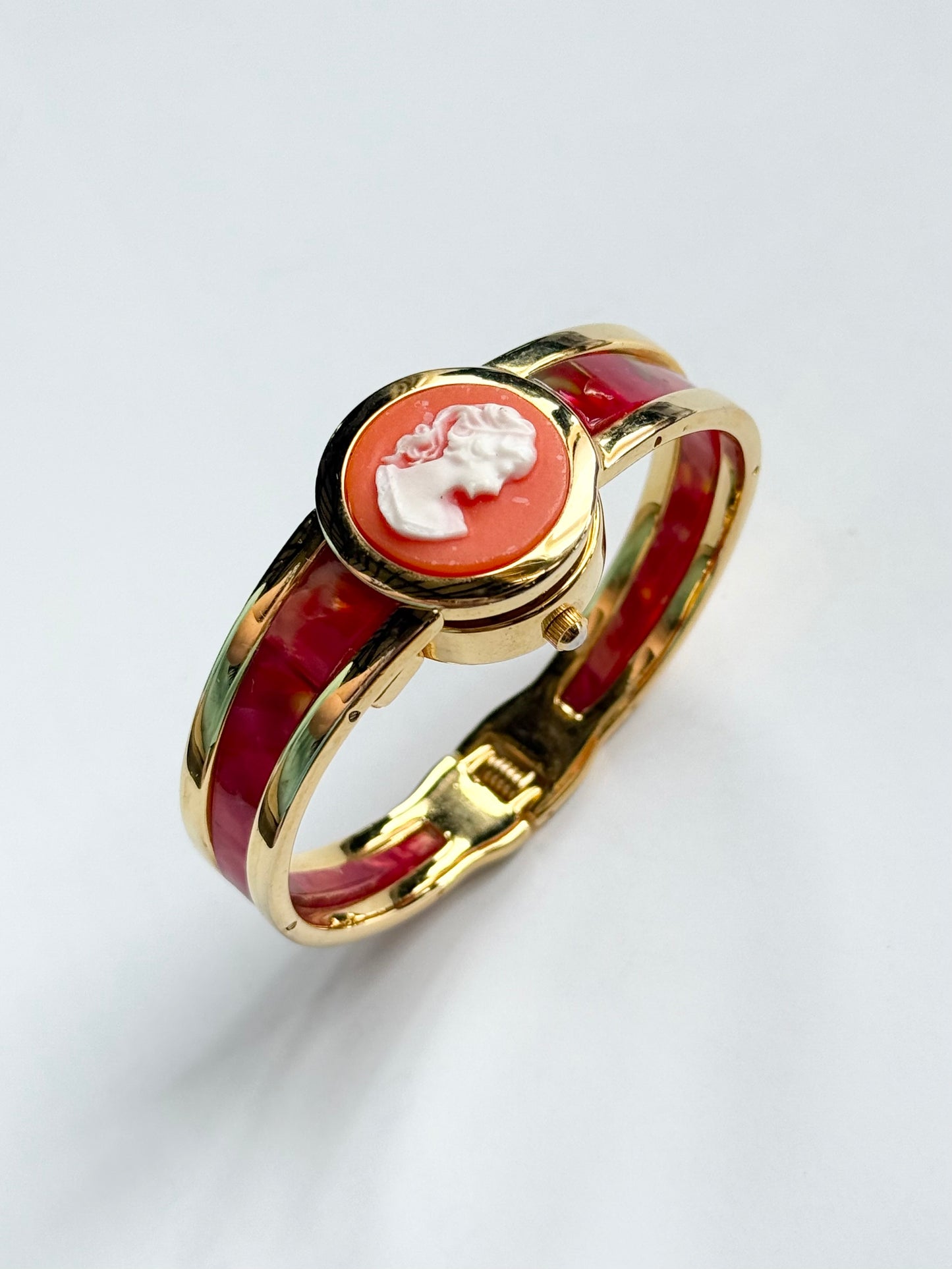 The Cameo Geneva Red Watch Bangle